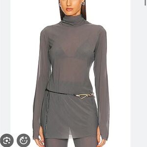 Sheer turtleneck tunic